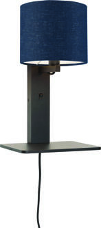 GOOD&MOJO Wandlamp Andes - Bamboe Zwart|Blauw - 19x24x36cm