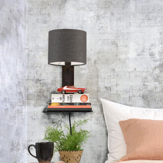 GOOD&MOJO Wandlamp Andes - Bamboe Zwart|Donkergrijs - 19x24x36cm