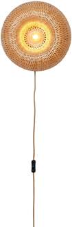 GOOD&MOJO Wandlamp Barbados bamboe/halfrond kap ø35xh.15cm naturel