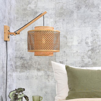 GOOD&MOJO Wandlamp Bhutan - Bamboe|Zwart - 55x44x45cm Bruin
