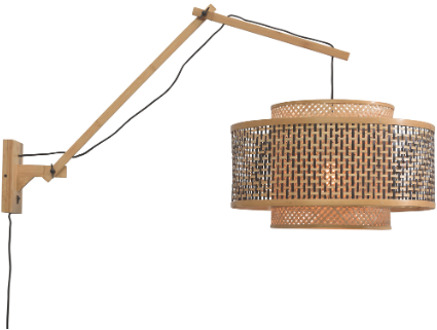 GOOD&MOJO Wandlamp Bhutan - Bamboe|Zwart - 95x50x55cm Bruin