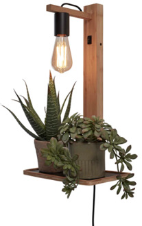 GOOD&MOJO Wandlamp Flores - Bamboe - 30x18x52cm Bruin