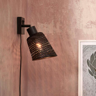 GOOD&MOJO Wandlamp Java - Bamboe Zwart - Ø15cm