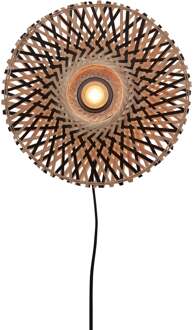 GOOD&MOJO Wandlamp Kalimantan - Bamboe|Zwart - Ø30cm Bruin