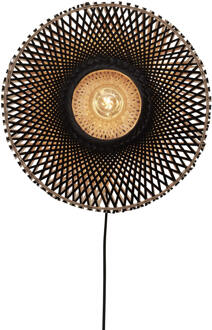 GOOD&MOJO Wandlamp Kalimantan - Bamboe|Zwart - Ø44cm