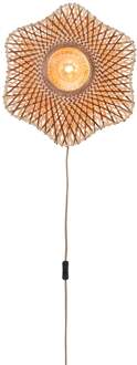 GOOD&MOJO Wandlamp Madura bamboe ø44x12cm nat/bruin, S
