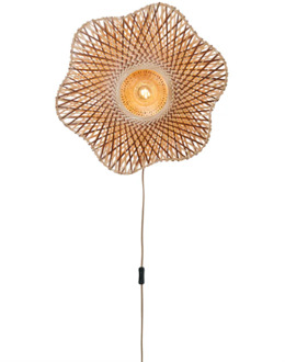 GOOD&MOJO Wandlamp Madura bamboe ø60x15cm nat/bruin, M