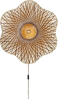 GOOD&MOJO Wandlamp Madura bamboe ø87x20cm nat/bruin, L