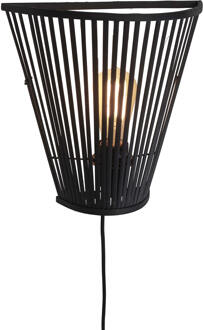 GOOD&MOJO Wandlamp Merapi - Bamboe Zwart - 30x15x30cm