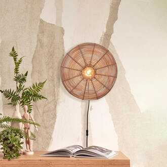 GOOD&MOJO Wandlamp Tanami - Rotan - Ø40cm Bruin