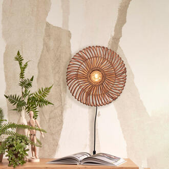 GOOD&MOJO Wandlamp Zanzibar - Rotan - Ø40cm Bruin