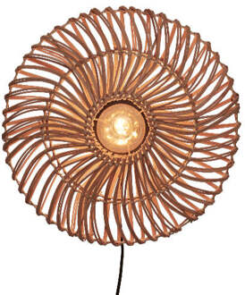 GOOD&MOJO Wandlamp Zanzibar - Rotan - Ø40cm Bruin