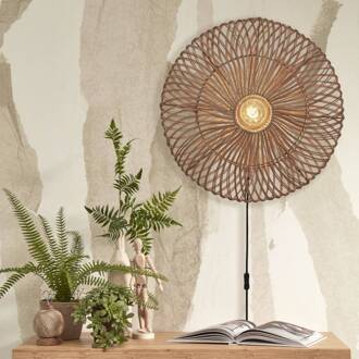 GOOD&MOJO Wandlamp Zanzibar - Rotan - Ø55cm Bruin