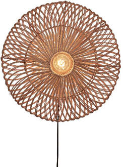 GOOD&MOJO Wandlamp Zanzibar - Rotan - Ø55cm Bruin