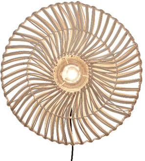 GOOD&MOJO Wandlamp Zanzibar - Rotan Wit - Ø40cm
