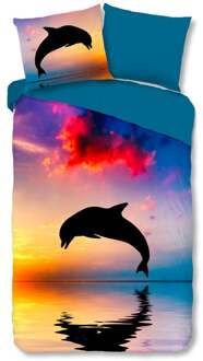 Good Morning Dekbedovertrek Dolphin 140 x 200/220 cm + 1 kussen Multicolor