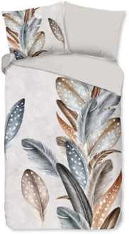 Good Morning Dekbedovertrek Katoen - Eina - Eenpersoons (140x200 Cm) - Meerkleurig Katoen Flanel - Natuur - Good Morning - Dekbed-Discounter.nl - 140 x 200/220 cm