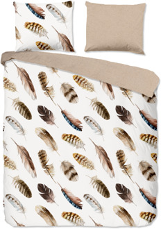 Good Morning Dekbedovertrek Katoen - Fedra - Tweepersoons (200x200 Cm) - Zand & Meerkleurig Katoen - Veren - Good Morning - Dekbed-Discounter.nl Zand,Meerkleurig - 200 x 200/220 cm