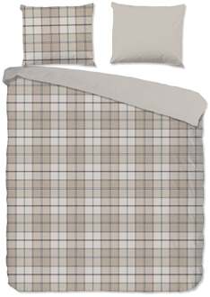 Good Morning Dekbedovertrek Katoen-Flanel - Bernardus - Lits-Jumeaux XL (260x200 Cm) - Beige Katoen Flanel - Ruiten & Patroon - Good Morning - Dekbed-Discounter.nl - 260 x 200/220 cm