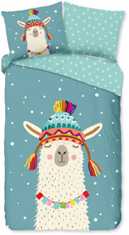 Good Morning Dekbedovertrek Katoen-Flanel - Borax - Eenpersoons (140x200 Cm) - Meerkleurig & Blauw Flanel Katoen - Dieren & Stippen - Good Morning - Dekbed-Discounter.nl Meerkleurig,Blauw - 140 x 200/220 cm