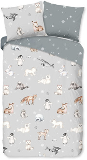 Good Morning Dekbedovertrek Katoen-Flanel - Cira - Eenpersoons (140x200 Cm) - Meerkleurig & Groen Flanel Katoen - Dieren & Stippen - Good Morning - Dekbed-Discounter.nl Meerkleurig,Groen - 140 x 200/220 cm