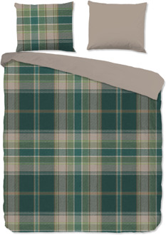 Good Morning Dekbedovertrek Katoen-Flanel - Dirkje - Lits-Jumeaux XL (260x200 Cm) - Meerkleurig & Groen Flanel Katoen - Strepen - Good Morning - Dekbed-Discounter.nl Meerkleurig,Groen - 260 x 200/220 cm
