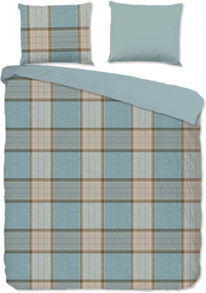 Good Morning Dekbedovertrek Katoen-Flanel - Jacco - Eenpersoons (140x200 Cm) - Meerkleurig & Groen Flanel Katoen - Strepen - Good Morning - Dekbed-Discounter.nl