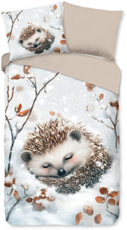 Good Morning Dekbedovertrek Katoen-Flanel - Jussi - Eenpersoons (140x200 Cm) - Meerkleurig & Wit Flanel Katoen - Dieren & Natuur - Good Morning - Dekbed-Discounter.nl Meerkleurig,Wit - 140 x 200/220 cm