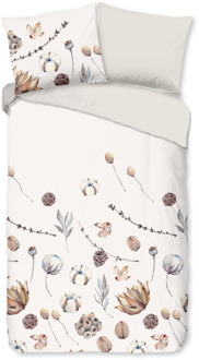 Good Morning Dekbedovertrek Katoen-Flanel - Mirre - Lits-Jumeaux (240x220 Cm) - Meerkleurig & Wit Flanel Katoen - Natuur & Bloemen - Good Morning - Dekbed-Discounter.nl