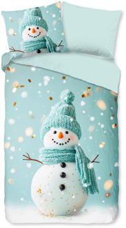 Good Morning Dekbedovertrek Katoen-Flanel - Pierre - Eenpersoons (140x200 Cm) - Meerkleurig & Wit & Blauw Flanel Katoen - Stippen - Good Morning - Dekbed-Discounter.nl Meerkleurig,Wit,Blauw - 140 x 200/220 cm