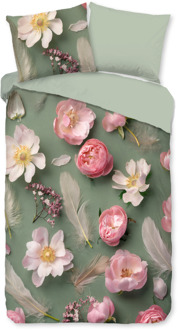 Good Morning Dekbedovertrek Katoen-Flanel - Senzi - Tweepersoons (200x200 Cm) - Meerkleurig & Groen Flanel Katoen - Natuur & Bloemen - Good Morning - Dekbed-Discounter.nl Meerkleurig,Groen - 200 x 200/220 cm