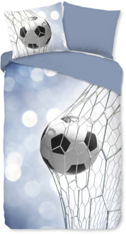 Good Morning Dekbedovertrek Katoen-Flanel - Tijmen - Eenpersoons (140x200 Cm) - Meerkleurig & Wit & Blauw Flanel Katoen - Stippen & Natuur - Good Morning - Dekbed-Discounter.nl Meerkleurig,Wit,Blauw - 140 x 200/220 cm