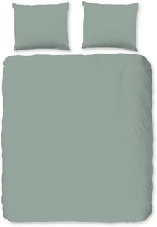 Good Morning Dekbedovertrek Katoen-Flanel Uni - Groen - Tweepersoons (200x200 Cm) - Groen Flanel Katoen - Effen - Good Morning - Dekbed-Discounter.nl - 200 x 200/220 cm