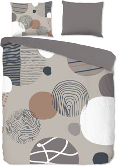 Good Morning Dekbedovertrek Katoen - Hendrik - Tweepersoons (200x200 Cm) - Meerkleurig & Grijs Katoen - Stippen & Abstract - Good Morning - Dekbed-Discounter.nl Meerkleurig,Grijs - 200 x 200/220 cm