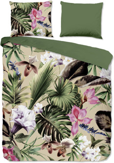 Good Morning Dekbedovertrek Katoen - Irze - Tweepersoons (200x200 Cm) - Groen & Meerkleurig Katoen - Bloemen - Good Morning - Dekbed-Discounter.nl Groen,Meerkleurig - 200 x 200/220 cm