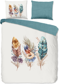 Good Morning Dekbedovertrek Katoen - Via - Lits-Jumeaux (240x220 Cm) - Meerkleurig Katoen - Bloemen & Veren - Good Morning - Dekbed-Discounter.nl - 240 x 200/220 cm
