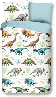 Good Morning Dino dekbedovertrek 140 x 200/220 cm Blauw