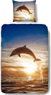 Good Morning dolfijn dekbedovertrek, 140 x 200/220 cm