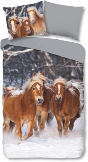 Good Morning Kinder Dekbedovertrek Flanel Happy Horses - multi Multicolor