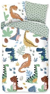 Good Morning Kinder Dekbedovertrek Good Morning Katoen Dino 2 - multi 140x200/220cm Multikleur