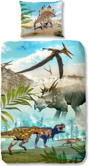 Good Morning kinderdekbedovertrek Dinosaurs - multikleur - 140x200/220 cm
