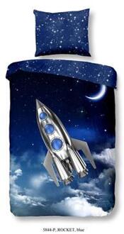Good Morning Rocket dekbedovertrek - 1-persoons (140x200/220 cm + 1 Blauw