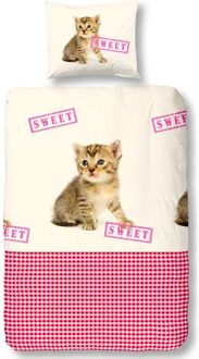 Good Morning schattig katje dekbedovertrek, 140 x 200/220 cm