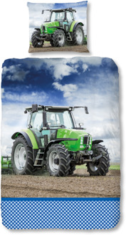 Good Morning Strong flanel dekbedovertrek - 1-persoons (140x200/220 Groen