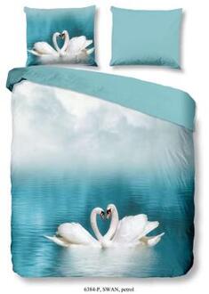 Good Morning Swan dekbedovertrek - Blauw - Lits-jumeaux (240x200/220