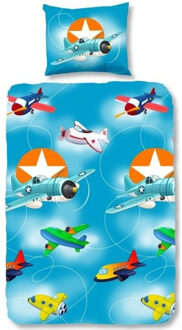 Good Morning vliegtuigen dekbedovertrek, 140 x 200/220 cm