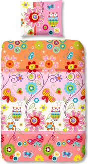 Good Morning vlinders en bloemen dekbedovertrek, 140 x 200/220 cm