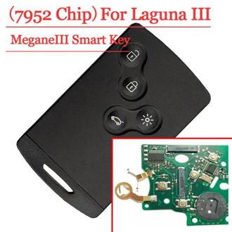 Good quality(1 pcs ) 4 Button smart card with pcf7952 for Renault Megane III Fluence Laguna III Scenic 2009-2015 433MHz