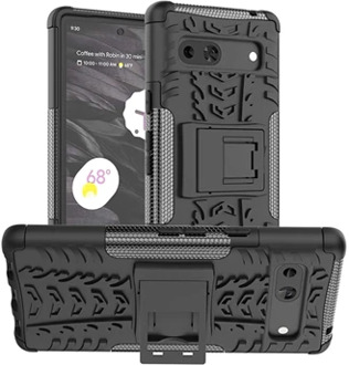 Google Pixel 7a Anti-Slip Hybrid Case with Kickstand - Black
