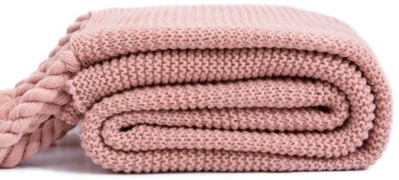 Gooi Draad Deken Met Kwastje Slaapbank Plaid Reizen Vliegtuig Auto Dutje Dekens Zachte Wandtapijten Bedcover Mantas Home Decor roze